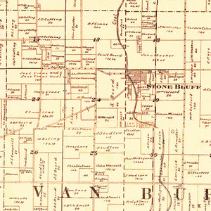 Vintage Map of Fountain County, Indiana 1897