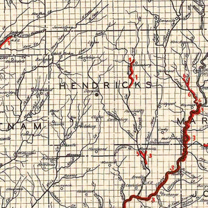Vintage Map of Indiana 1933