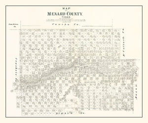 Vintage Map of Menard County, Texas 1879