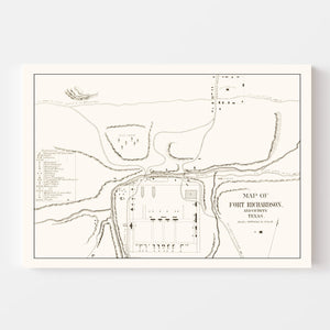 Vintage Map of Fort Richardson, Texas 1870