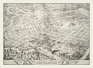 Vintage Map of Jefferson, Oklahoma 1872