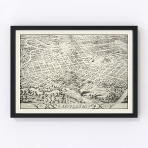 Vintage Map of Jefferson, Oklahoma 1872