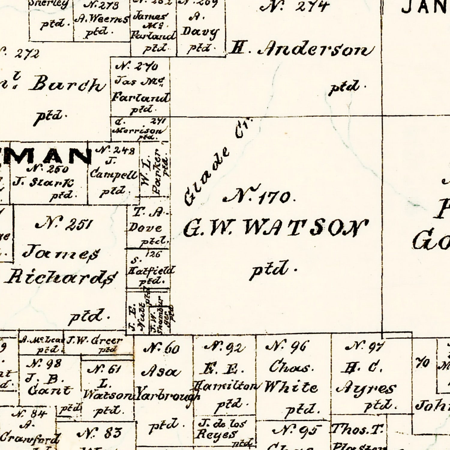 Vintage Map of Wood County, Texas 1877