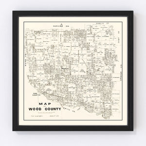 Vintage Map of Wood County, Texas 1877