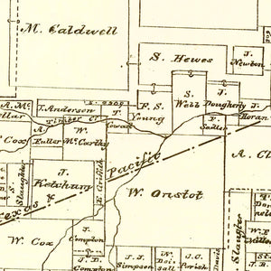 Vintage Map of Fannin County, Texas 1870