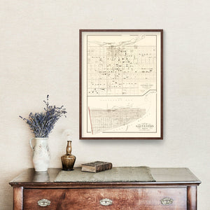 Vintage Map of Galveston, Texas 1889