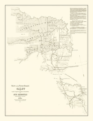 Vintage Map of Gillespie County, Texas 1850