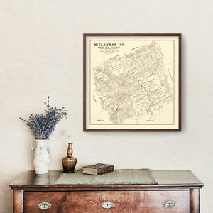 Vintage Map of McLennan County, Texas 1878