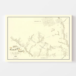Vintage Map of Kinney County, Texas 1876