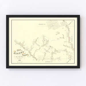 Vintage Map of Kinney County, Texas 1876