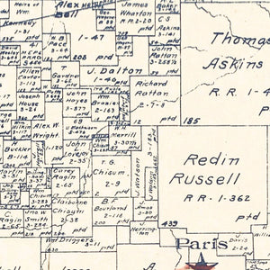 Vintage Map of Lamar County, Texas 1889