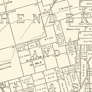 Vintage Map of Taylor County, Texas 1889