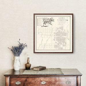 Vintage Map of Abilene, Texas 1885