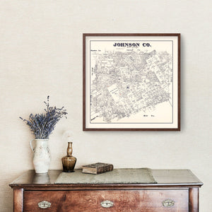 Vintage Map of Johnson County, Texas 1887