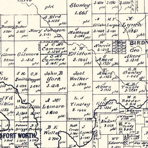 Vintage Map of Tarrant County, Texas 1885