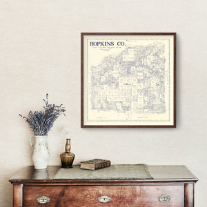 Vintage Map of Hopkins County, Texas 1885