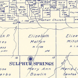 Vintage Map of Hopkins County, Texas 1885