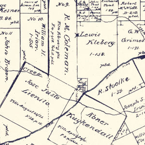 Vintage Map of Lee County, Texas 1888