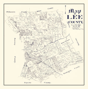 Vintage Map of Lee County, Texas 1888