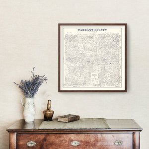 Vintage Map of Tarrant County, Texas 1885