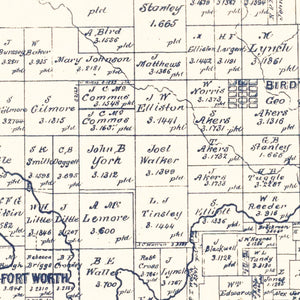 Vintage Map of Tarrant County, Texas 1885