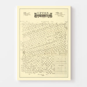 Vintage Map of Upton County, Texas 1889