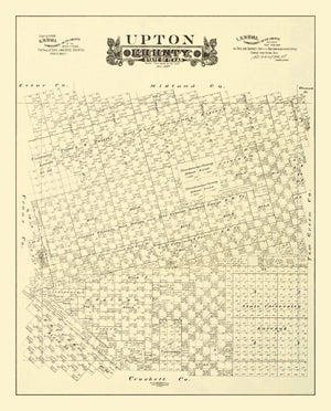 Vintage Map of Upton County, Texas 1889