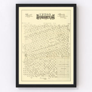 Vintage Map of Upton County, Texas 1889