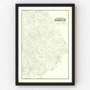 Vintage Map of Brown County, Texas 1888