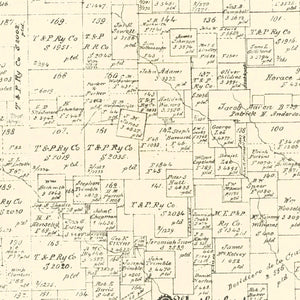 Vintage Map of Parker County, Texas 1889
