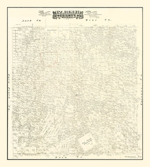 Vintage Map of Parker County, Texas 1889