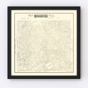 Vintage Map of Parker County, Texas 1889