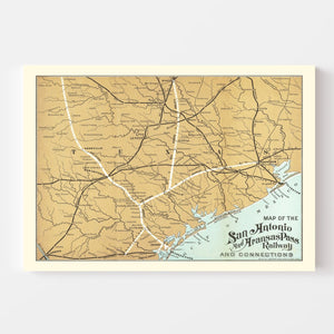 Vintage Railroad Map of United States 1887