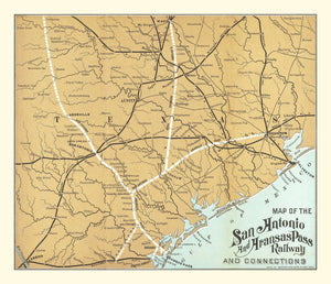 Vintage Railroad Map of United States 1887