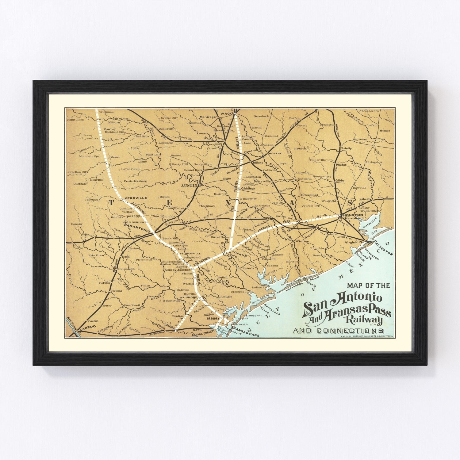 Vintage Railroad Map of United States 1887