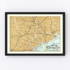 Vintage Railroad Map of United States 1887