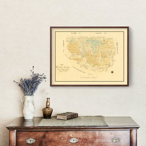 Vintage Map of Orange County, Texas 1880
