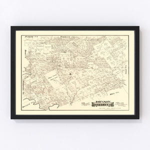 Vintage Map of Johnson County, Texas 1888