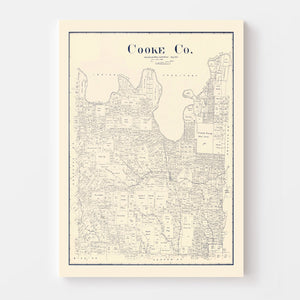 Vintage Map of Cooke County, Texas 1899