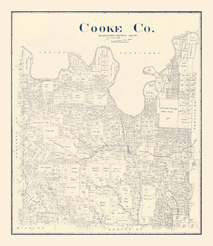 Vintage Map of Cooke County, Texas 1899