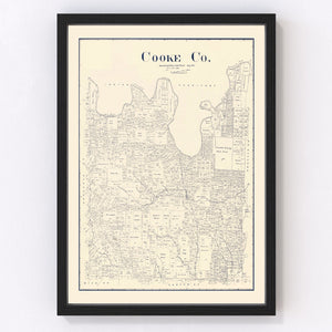 Vintage Map of Cooke County, Texas 1899