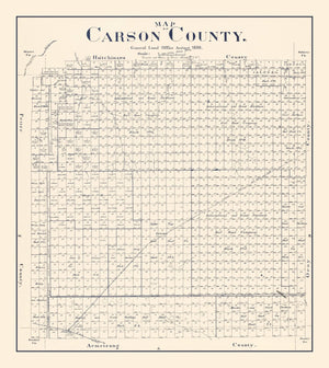 Vintage Map of Carson County, Texas 1898