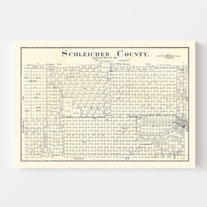 Vintage Map of Schleicher County, Texas 1898
