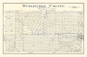 Vintage Map of Schleicher County, Texas 1898