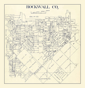 Vintage Map of Rockwall County, Texas 1890