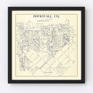 Vintage Map of Rockwall County, Texas 1890