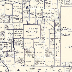 Vintage Map of Eastland County, Texas 1896