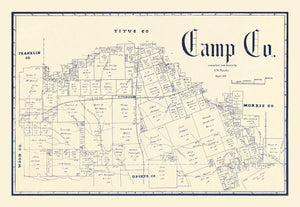 Vintage Map of Camp County, Texas 1897