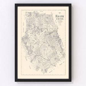 Vintage Map of Erath County, Texas 1896