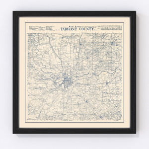 Vintage Map of Tarrant County, Texas 1895